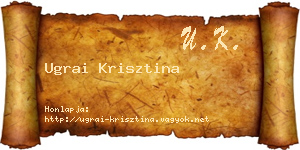 Ugrai Krisztina névjegykártya